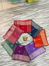 Premium Floral Zari Weave Saree – Traditional Elegance in 7 Colors