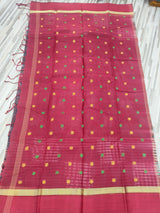 Elegant Cotton Check Saree with Contrast Border