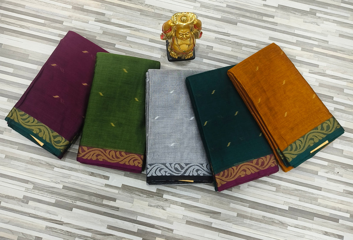 Lepakshi Cotton Saree with Elegant Floral Woven Border