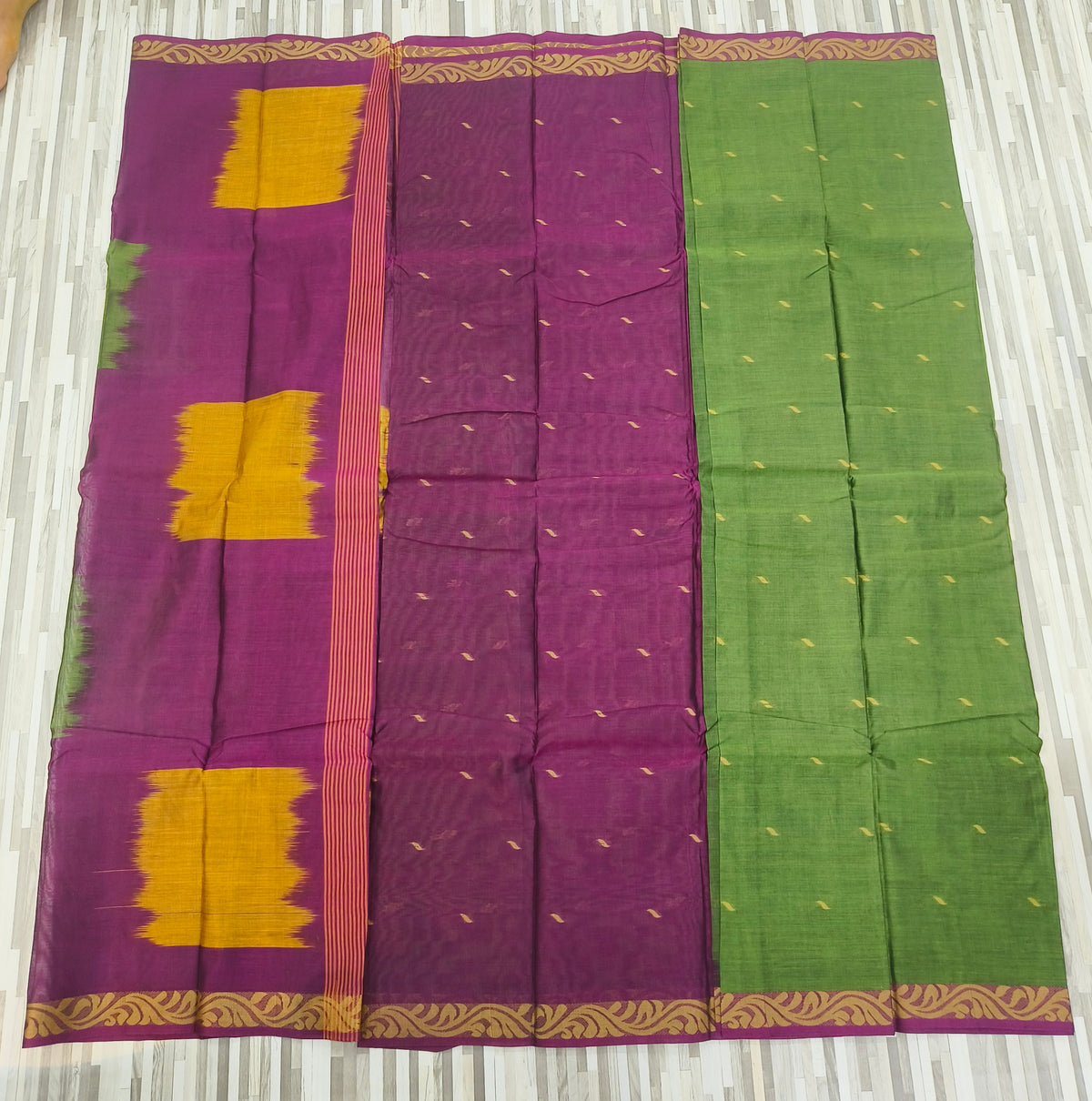 Lepakshi Cotton Saree with Elegant Floral Woven Border