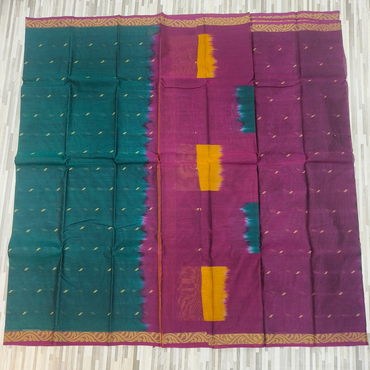 Lepakshi Cotton Saree with Elegant Floral Woven Border
