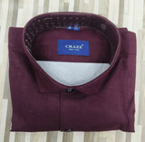 Craze Pure Linen Men’s Shirt – Deep Wine Burgundy | Solid Shirt