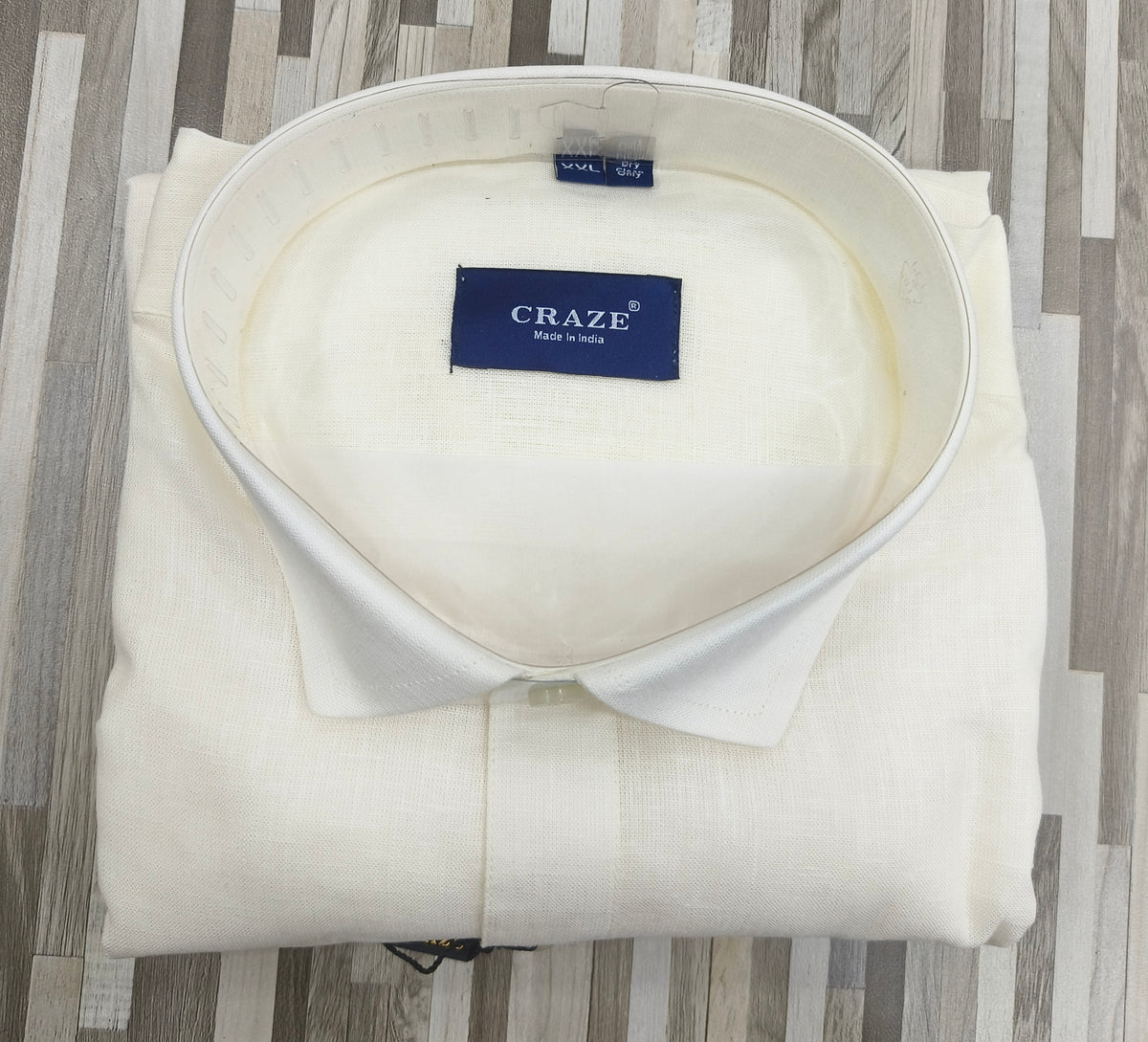 Craze Pure Linen Men’s Shirt – Ivory Off White | Solid Shirt