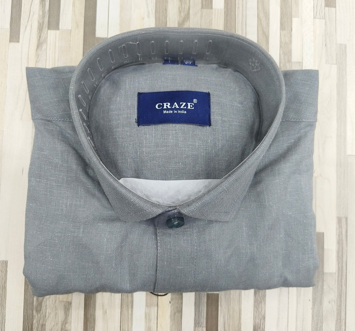 Craze Pure Linen Men’s Shirt – Slate Grey | Solid Shirt