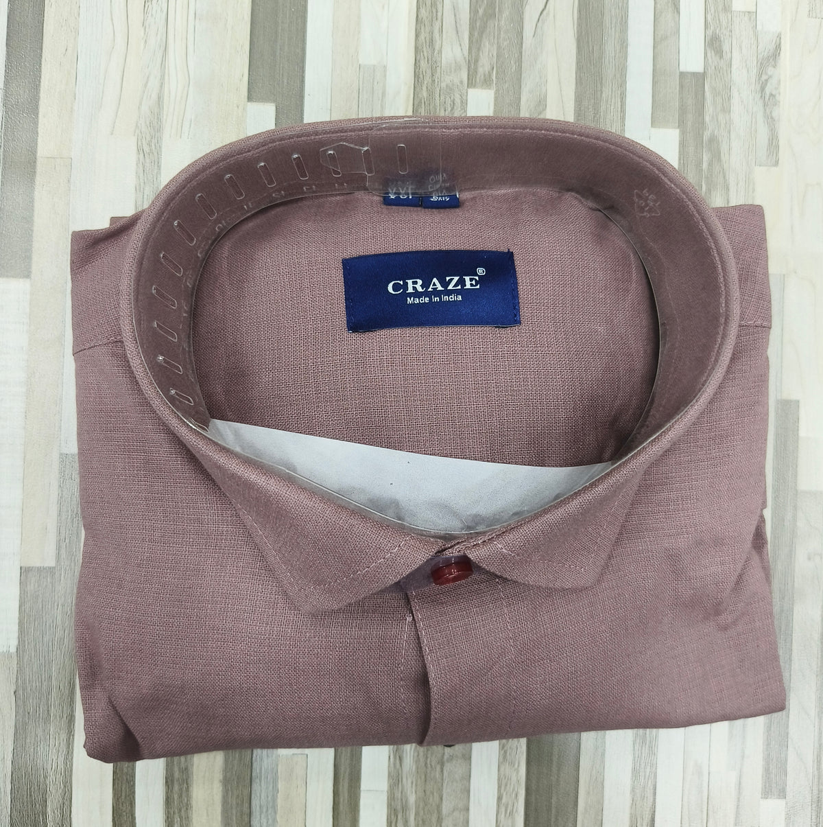 Craze Pure Linen Men’s Shirt – Dusty Rose | Solid Linen Shirt
