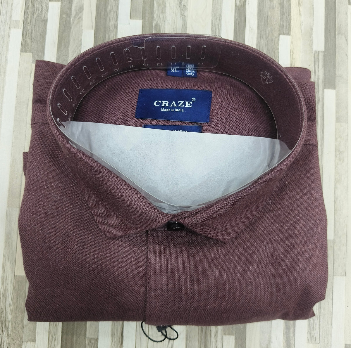 Craze Pure Linen Men’s Shirt – Dusty Mauve Brown | Solid Shirt