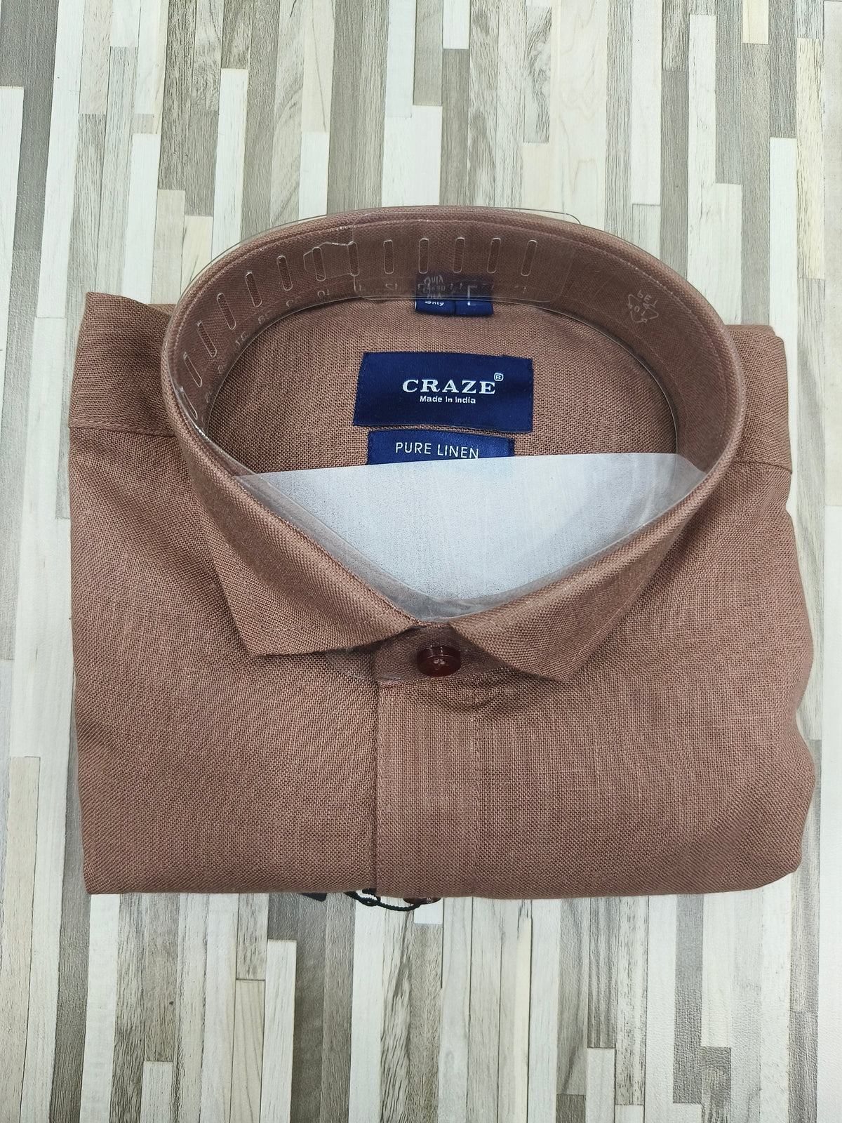 Craze Pure Linen Men’s Shirt – Dusty Terracotta Brown | Solid Shirt