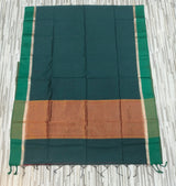 Handloom Cotton Saree – Contrast Border & Tassel Design