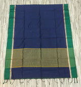 Handloom Cotton Saree – Contrast Border & Tassel Design