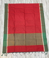 Handloom Cotton Saree – Contrast Border & Tassel Design