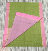Pastel Contrast Self-Stripe Sarees