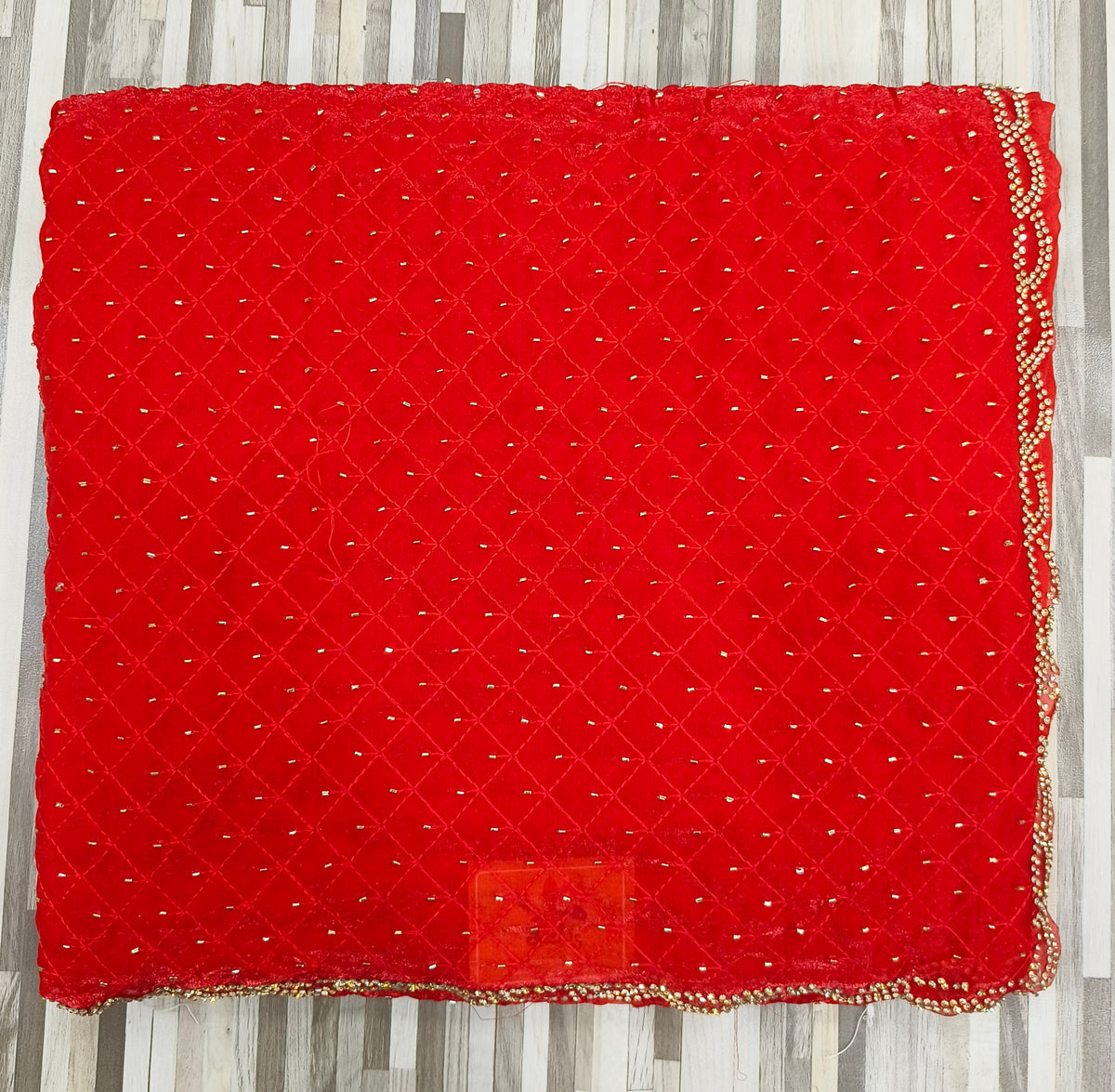 Designer Embroidered Saree Collection – Diamond Pattern with Zari Border