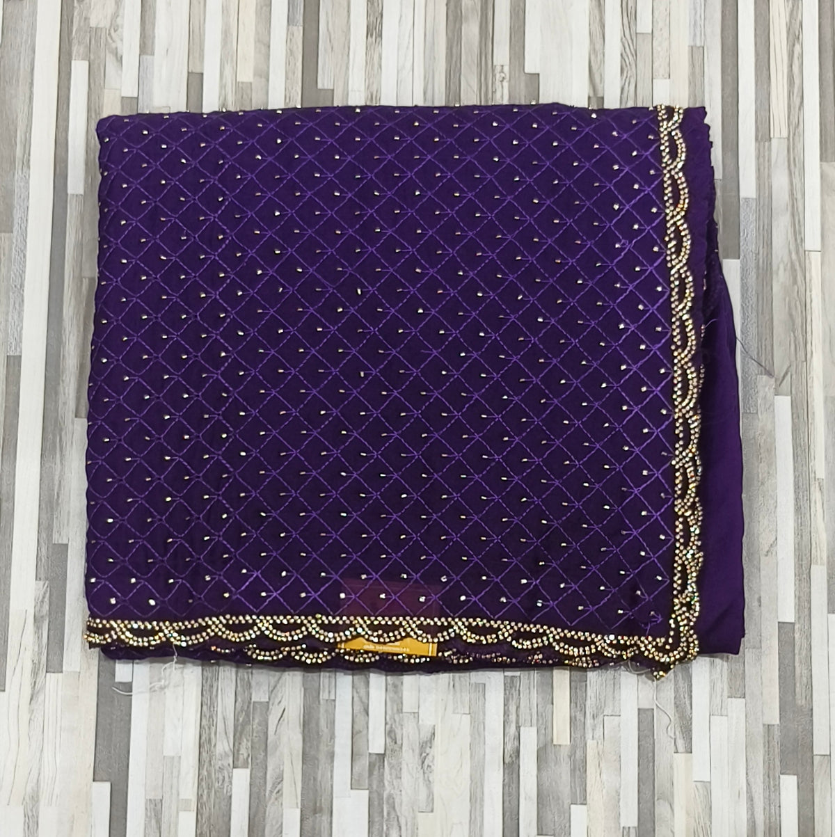 Designer Embroidered Saree Collection – Diamond Pattern with Zari Border