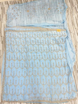 Premium Fendy Chiffon Saree – Designer Arch Pattern with Sequin Embroidery