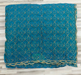 Designer Fendy Chiffon Saree – Geometric Sequin Embroidery with Scalloped Border