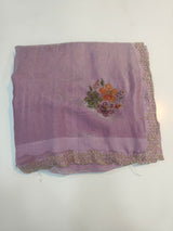 Designer Embroidered Silk-Look Fabric – Floral Work & Border