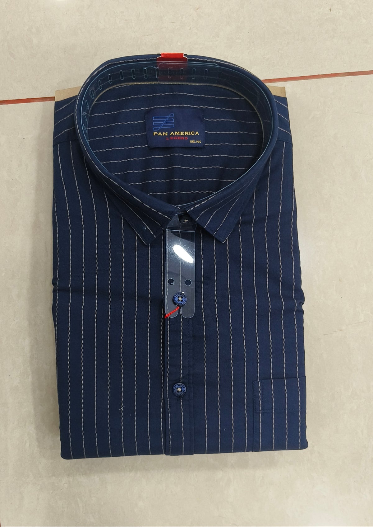 Pan America Legend Men’s Striped Shirt – Navy Blue