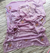 Designer Embroidered Silk-Look Fabric – Floral Work & Border