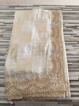 Premium Designer Embroidered Fabric with Heavy Sequin Border