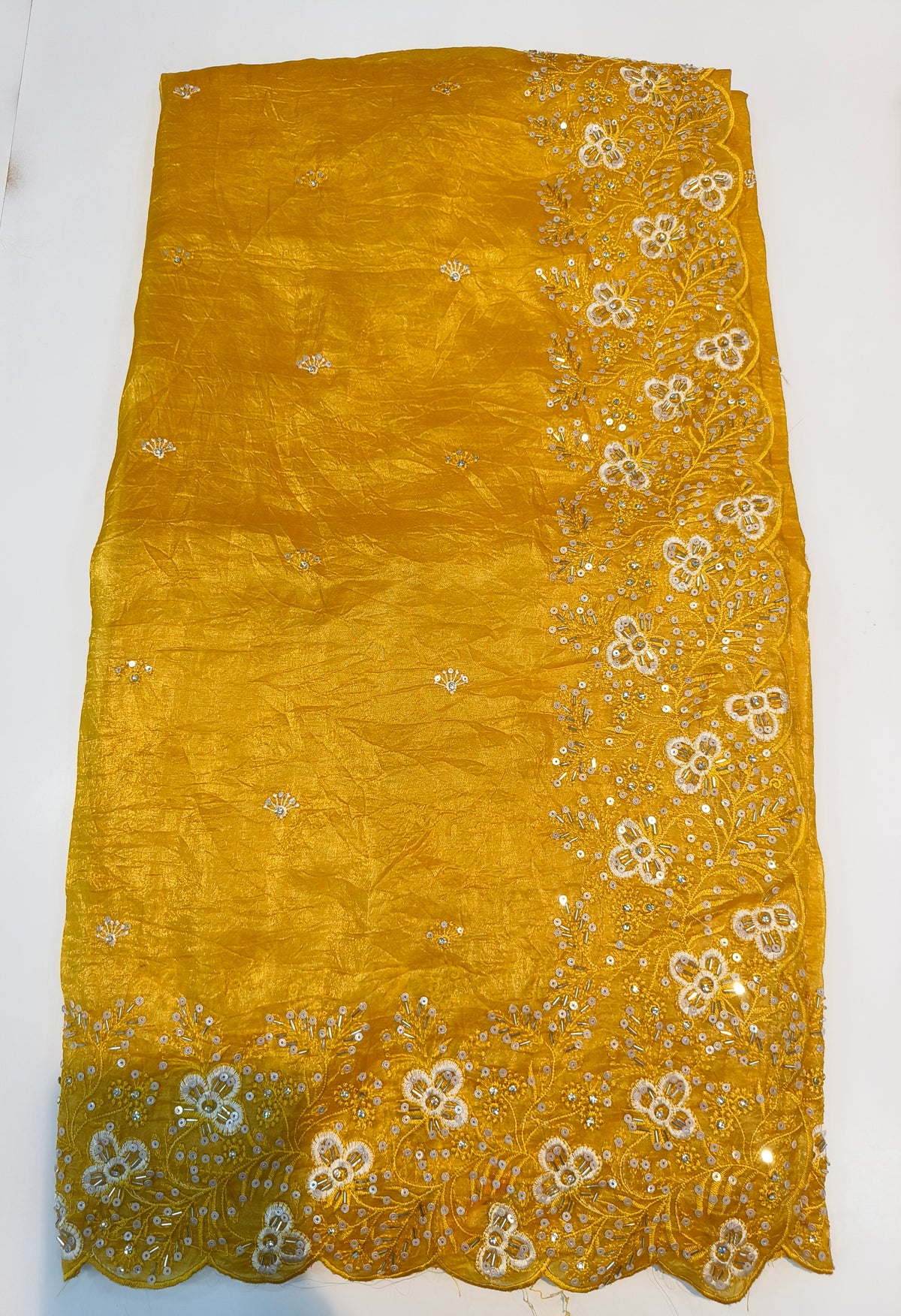 Designer Embroidered Sequins Fabric – Festive & Party Wear
