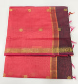 Designer Handloom-Style Saree with Woven Floral Motifs & Contrast Border