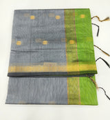 Designer Handloom-Style Saree with Woven Floral Motifs & Contrast Border
