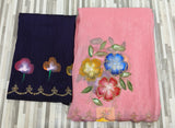 Floral Embroidered Designer Saree – Multicolor Collection