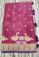 Peacock & Lotus Motif Designer Saree Collection
