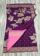 Floral Butta Designer Saree with Jacquard Border