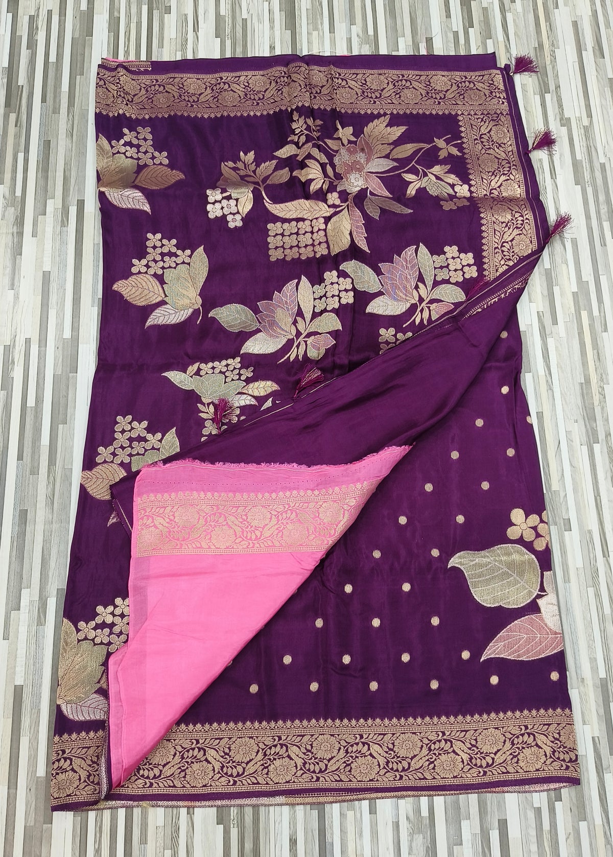 Floral Butta Designer Saree with Jacquard Border