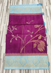 Floral Embroidery Saree with Rich Zari Border