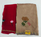 Product Title: Lotus Floral Embroidery Saree with Designer Border