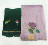 Product Title: Lotus Floral Embroidery Saree with Designer Border