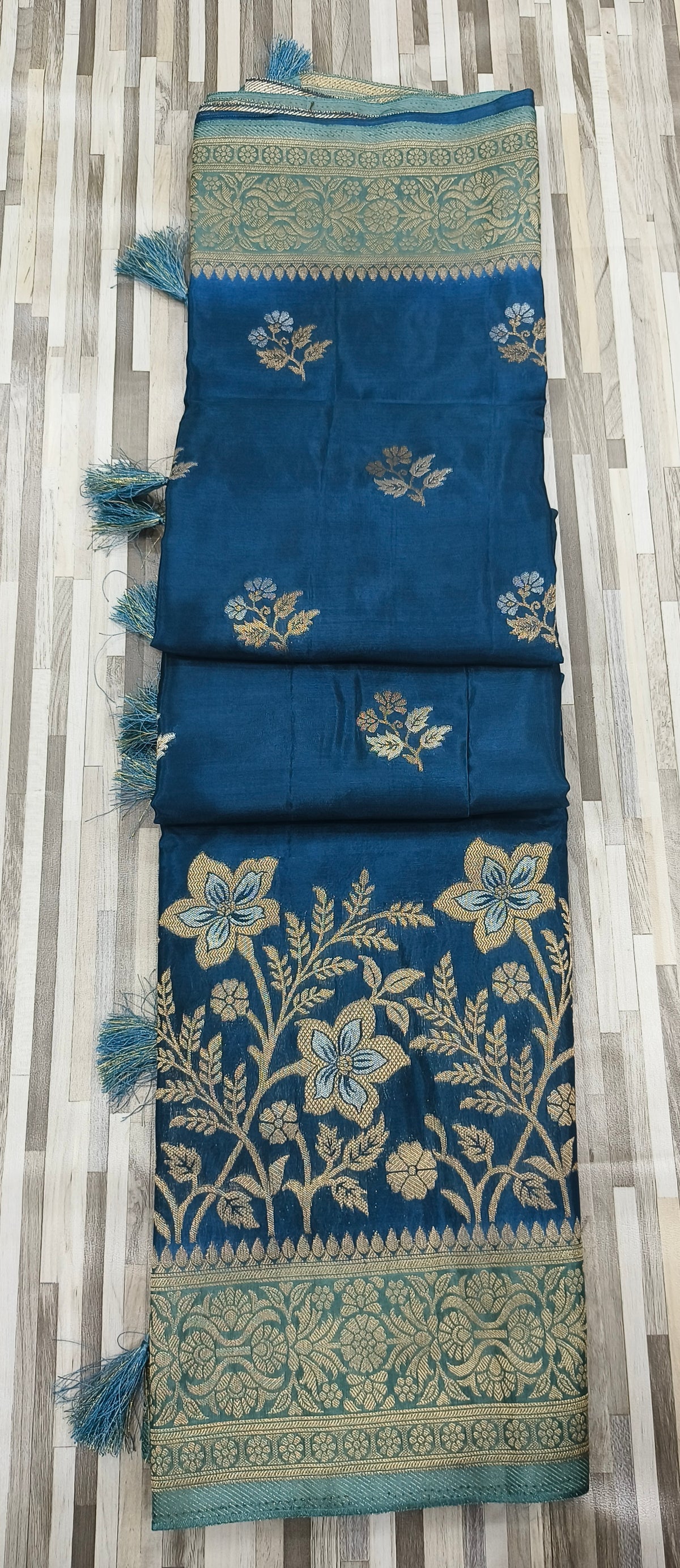 Product Title: Floral Zari Woven Silk Saree with Rich Designer Border