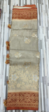 Product Title: Floral Zari Woven Silk Saree with Rich Designer Border