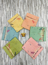 Handloom-Inspired Bird Motif Check Saree – Multicolor Collection