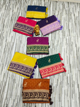 Traditional Deer Motif Woven Saree – Rich Designer Border | Multiple Colors