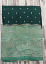 Elegant Woven Zari Butta Saree – Contrast Designer Border | Multiple Colors