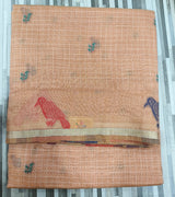 Handloom-Inspired Bird Motif Check Saree – Multicolor Collection