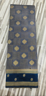 Traditional Geometric Butta Woven Saree – Contrast Border | Multiple Colors
