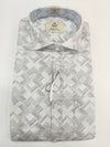 Siyaram’s Mozzo Neo Look Men’s Geometric Printed Shirt – White & Grey