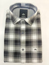 Siyaram’s Mozzo 1978 Men’s Slim Fit Check Shirt – Black, Grey & White