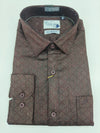 Live-In Men’s Slim Fit Textured Shirt – Dark Brown & Maroon