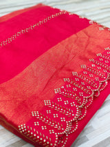 Elegant Contrast Gold Border Saree – Multiple Colors Available