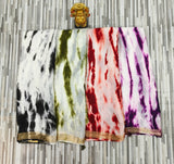 : Elegant Tie-Dye Saree with Golden Border – Multiple Colors