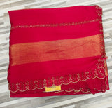 Elegant Contrast Golden Border Sarees – Multiple Colors