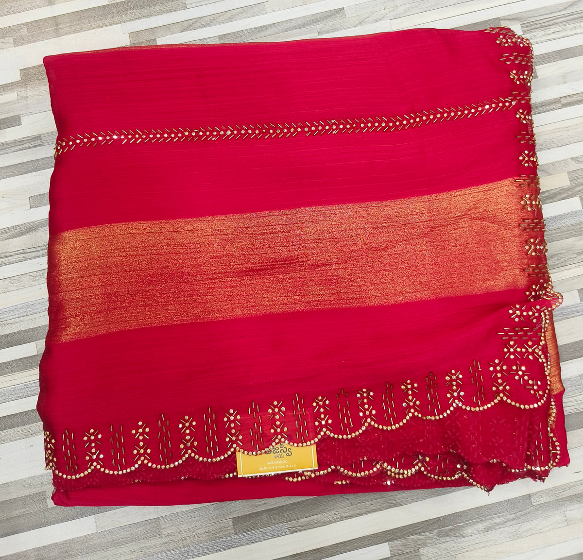 Elegant Contrast Golden Border Sarees – Multiple Colors
