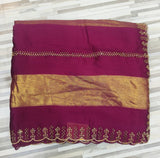 Elegant Contrast Golden Border Sarees – Multiple Colors