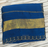 Elegant Contrast Golden Border Sarees – Multiple Colors