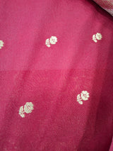 White Saree with Maroon Contrast Saree